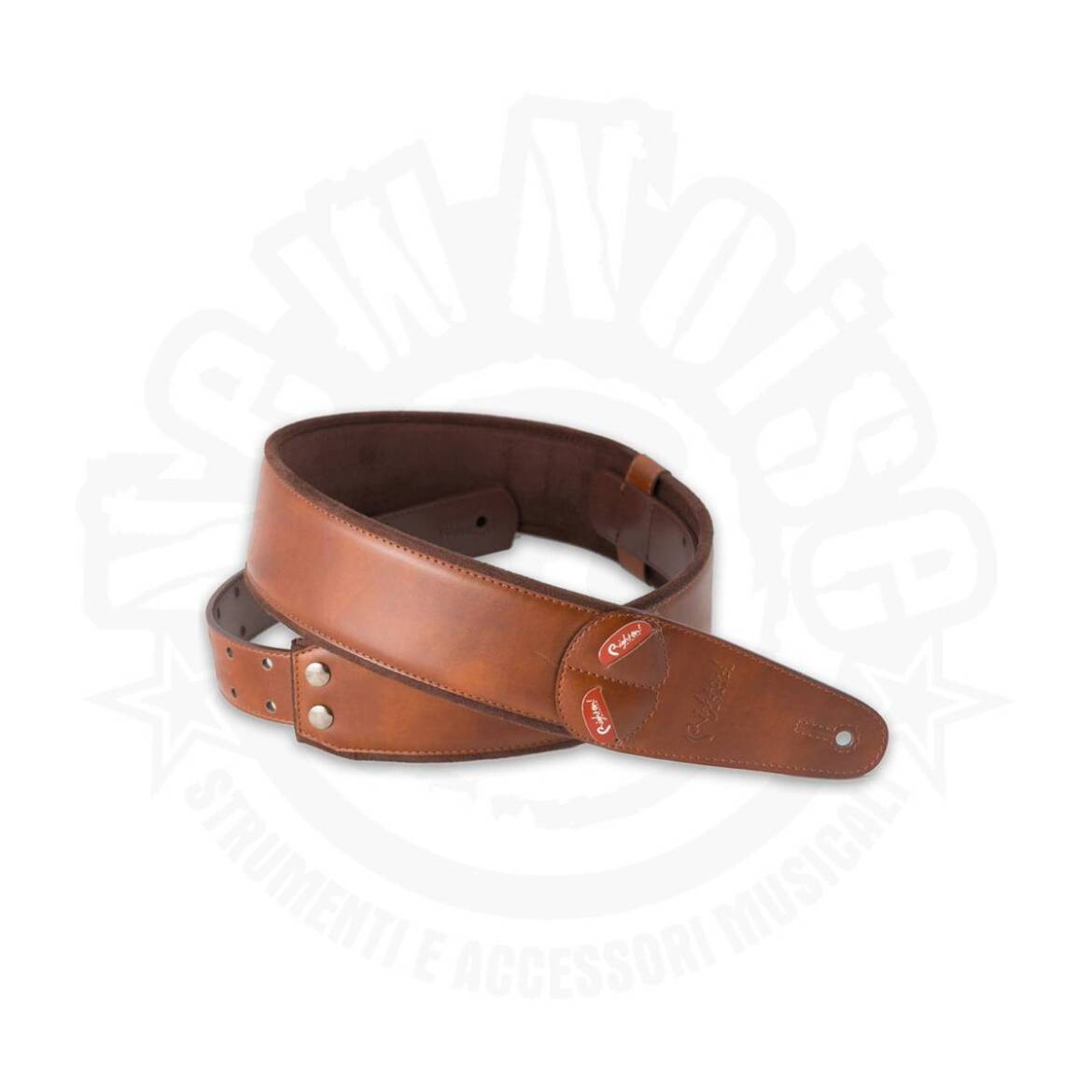 RIGHTON – CHARM BROWN – Tracolla in pelle marrone con slot per plettri