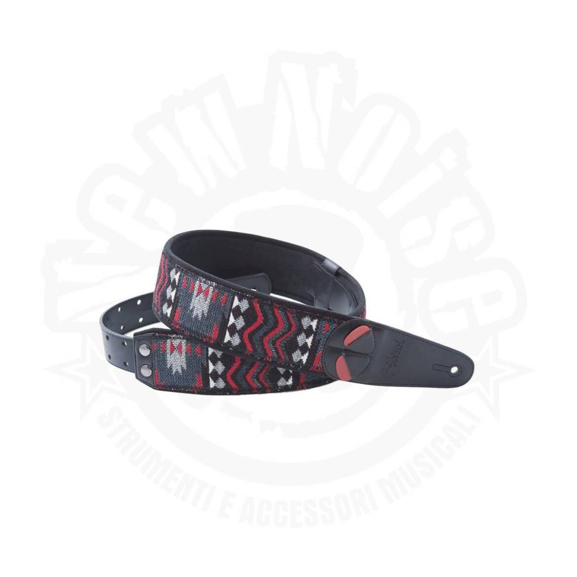 RIGHTON – AZTECA BLACK – Tracolla in tessuto con fantasia con slot per plettri