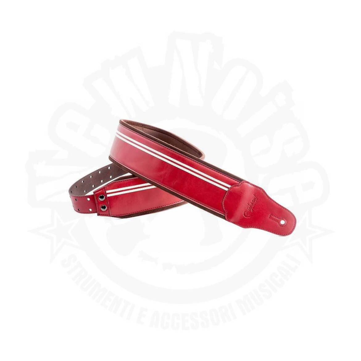 RIGHTON – B-RACE RED – Tracolla in pelle rossa per chitarra e basso