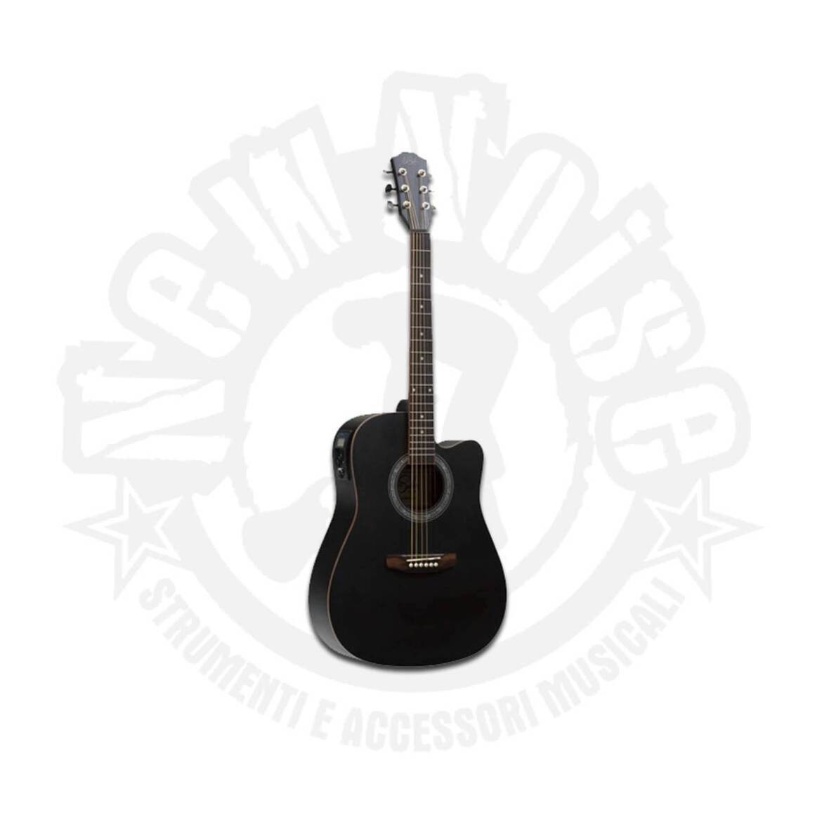 DE SALVO – AG3CEQSBK – Chitarra acustica amplificata nera satinata