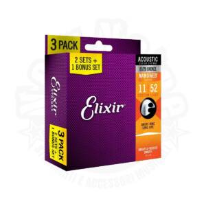 ELIXIR 3X2 PACK 16538 Acoustic 80/20 Bronze NANOWEB