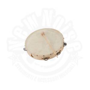 SOUNDSATION ST1R-08 Tamburello in acero con pelle naturale e piattelli 8"
